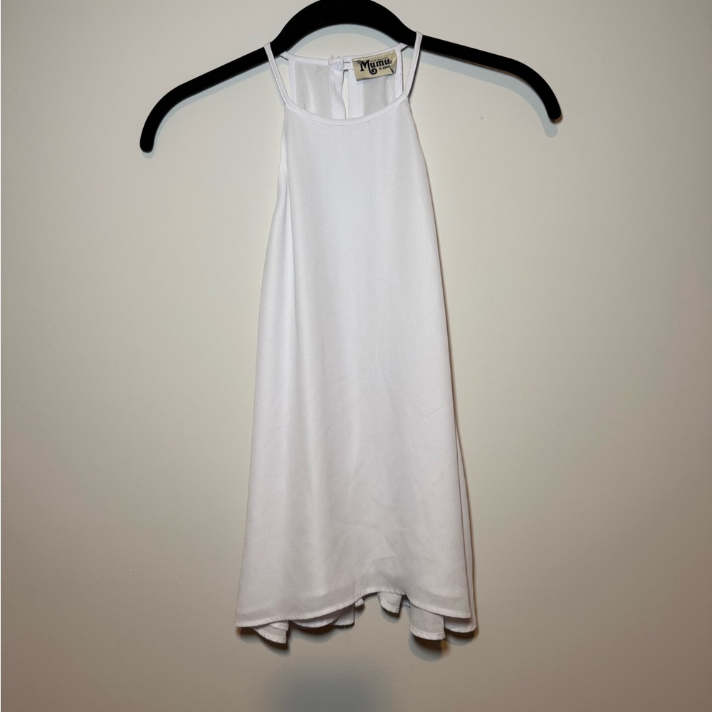 Show Me Your Mumu Selena Top White Sleeveless Halter Neck Button Back X Small